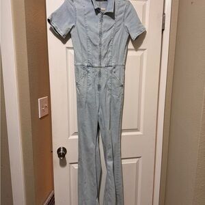 We the free freepeople Light Blue Denim Jumpsuit